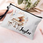 Gepersonaliseerd muziekinstrument cosmetisch tasje met naam en polsbandje verjaardagscadeau voor muzikant muziekliefhebber