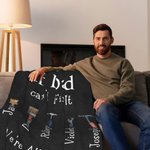 Personalised If Grandpa Dad Can’t Fix It Repair Tools Blanket with 1-12 Kid's Name Father's Day Birthday Gift for Dad Grandpa