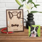 Personalizzato cane gatto orecchie silhouette collare di legno con nome Pet perdita regalo commemorativo per l'amante dell'animale domestico