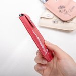 Personalised Portable Birth Flower Mini Pull-out Leather Card Holder Wallet with Name and Multiple Card Slots Mother's Day Birthday Gift for Her