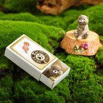 Personalizado Mi mascota Nutria En Una Caja Mini Otter Caja de cerillas con tarjeta de nombre Decoración de escritorio Novedad Apoyo emocional Regalo de cumpleaños para los amantes de la nutria