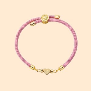 Personalised Engraved Initial Heart Charm Adjustable Braided Bracelet Multicolor Available Birthday Anniversary Gift for Her