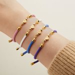Personalisierte gravierte anfängliche Herz Charme verstellbare geflochtene Armband Multicolor verfügbar Geburtstag Jahrestag Geschenk für sie