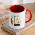 Personalisierte Bleistift Apfel Notebook Papier Elemente Spaß Letter Initial 11oz Keramik Becher mit Namen Wertschätzung zurück zu Schule Geschenk für