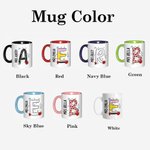 Personalisierte Bleistift Apfel Notebook Papier Elemente Spaß Letter Initial 11oz Keramik Becher mit Namen Wertschätzung zurück zu Schule Geschenk für