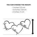 Set di 3 tatuaggi temporanei impermeabili non tossici con 1-5 nomi Festival Festa Bomboniere Festa del Papà Regalo per la famiglia Coppia