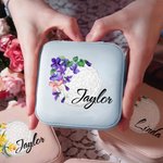 Personalised Birth Flower Golf Leather Jewellery Box with Name Birthday Travel Accessory Gift for Women Golf Lover