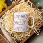 Personalized Coquette Bow Blessed Words of Bible 11oz 15oz Ceramic Mug with Text Birthday Motivational Gift for Her