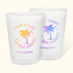 Personalised Set of 10 Last Toast On The Coast Plastic Disposable Cups with Text Wedding Beach Bachelorette Party Gift for Bridesmaid