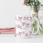 Personalized Coquette Bow Blessed Words of Bible 11oz 15oz Ceramic Mug with Text Birthday Motivational Gift for Her