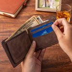 Personalisierte Haustier Porträt Ölmalerei Stil PU-Leder Herrn Geldbörse mit Namen Fächern Vatertag Geburtstag Geschenk für Haustierliebhaber