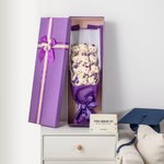 Personalized Cute Stuffed Flower Plush Bear Ribbon Bow Bouquet with Gift Box and Greeting Card Class of 2025 Graduation Party Gift for Graduates