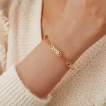 Gepersonaliseerde Geboortesteen Familie Paperclip Ketting Armband met 1-4 Gegraveerde Namen Verjaardag Moederdag Cadeau voor Vrouwen