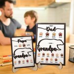 Cornice in legno con nomi di bambini per la festa del papà, regalo di compleanno personalizzato per lui.