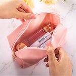 Personalised Birth Flower Cute Women Girl Cosmetic Bag with Name Birthday Anniversary Gift for Her