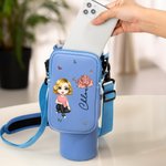Personalised Cute Cartoon Birth Flower Butterfly Water Bottle Holder with Removable Pouch for 40oz Stanley Tumbler Birthday Gift for Bestie Mom