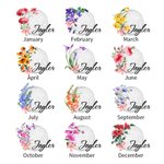 Gepersonaliseerde Zachte Geboortebloem Dames Golfhanddoek met Naam en Opknoping Clip Super Absorberend Verjaardagscadeau voor Golfliefhebbers