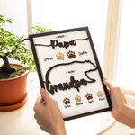 Cornice in legno con nomi di bambini per la festa del papà, regalo di compleanno personalizzato per lui.