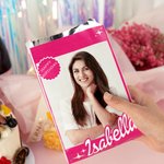 Personalized Oil-Proof Pink Doll Photo Name Treat Bags Set of 5 Birthday Graduation Party Favor Gift for Girl