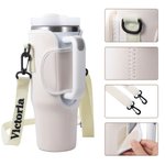 Personalised Water Bottle Carrier Bag for 40oz Stanley Tumbler with Embroidered Name and Letter Pendant Travel Accessories Birthday Gift for Her