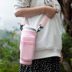 Personalised Water Bottle Carrier Bag for 40oz Stanley Tumbler with Embroidered Name and Letter Pendant Travel Accessories Birthday Gift for Her