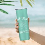 Personalized Last Toast On The Coast 20oz Skinny Tumbler with Name and Straw Beach Party Wedding Gift for Bridesmaid