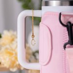 Personalised Water Bottle Carrier Bag for 40oz Stanley Tumbler with Embroidered Name and Letter Pendant Travel Accessories Birthday Gift for Her