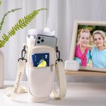 Personalised Water Bottle Carrier Bag for 40oz Stanley Tumbler with Embroidered Name and Letter Pendant Travel Accessories Birthday Gift for Her