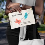 Personalized Long Distance State Map Makeup Bag with Name and Text Portable Travel Accessory Birthday Graduation Gift for Her