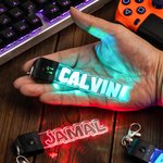 Personalised LED Light Up Acrylic Keychain Bag Tag with Name and 7 Light Modes Birthday Gift for Friends