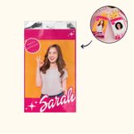 Personalized Oil-Proof Pink Doll Photo Name Treat Bags Set of 5 Birthday Graduation Party Favor Gift for Girl