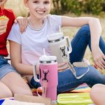 Personalised Water Bottle Carrier Bag for 40oz Stanley Tumbler with Embroidered Name and Letter Pendant Travel Accessories Birthday Gift for Her