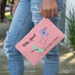 Personalized Long Distance State Map Makeup Bag with Name and Text Portable Travel Accessory Birthday Graduation Gift for Her