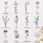 Personalized Birth Flower Name Leather Notebook Organizer with Notebook and Pen Storage Travel Accessory Birthday Gift for Travel Lovers