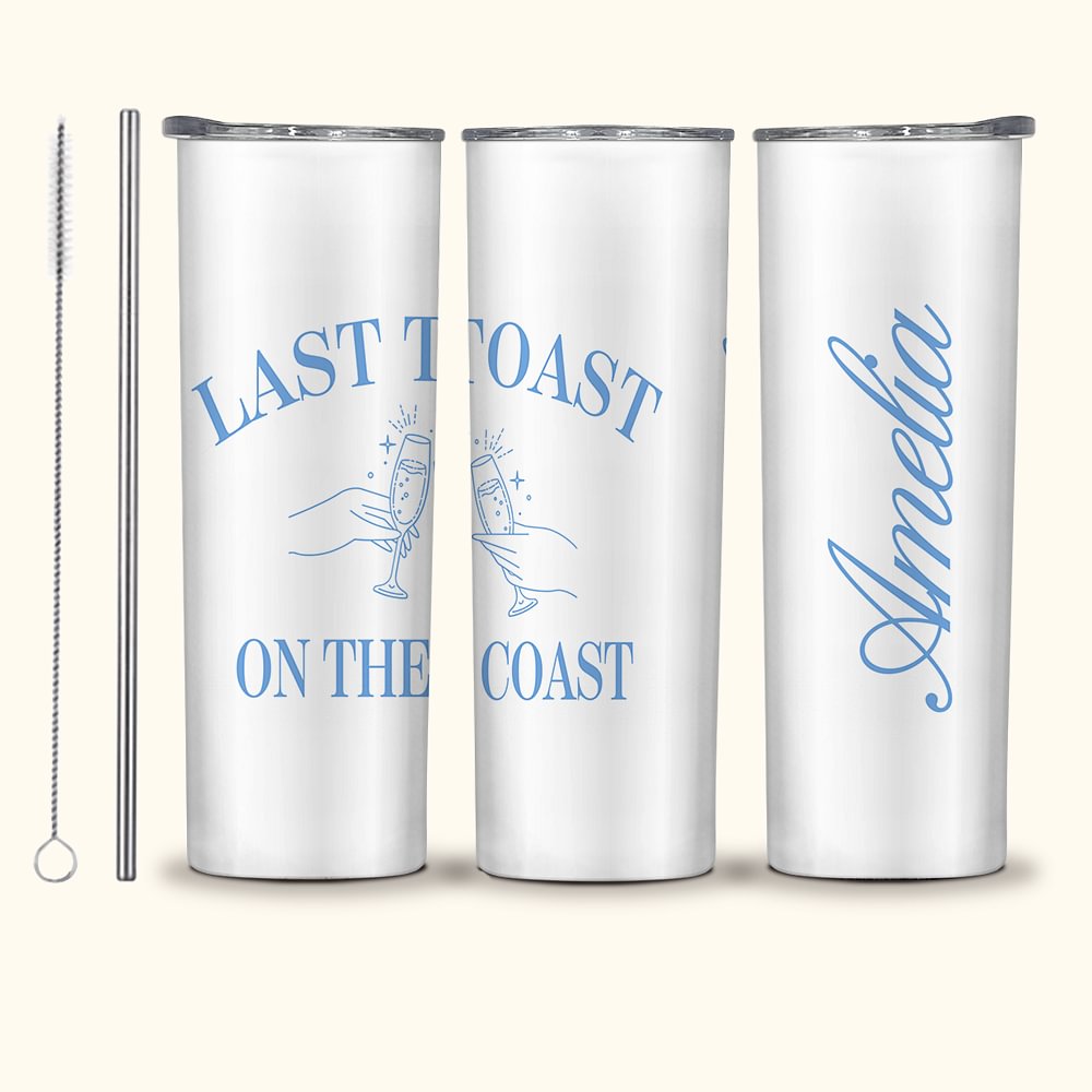 Gobelet 600ml Personnalisé avec Nom Tumbler avec Paille et Brosse Cadeau de Mariage de Plage pour Demoiselle d'Honneur