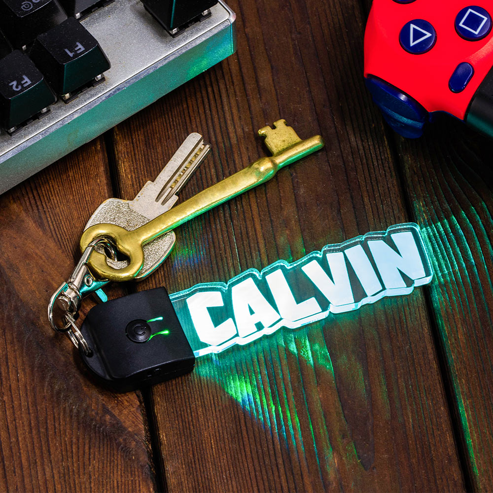 Personalized LED Light Up Acrylic Keychain Bag Tag with Name and 7 ...