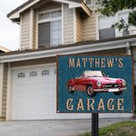 Personalized Retro Car Photo Metal Sign with Text Garage Workshop Decoration Father's Day Gift for Car Lovers