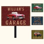Personalized Retro Car Photo Metal Sign with Text Garage Workshop Decoration Father's Day Gift for Car Lovers
