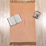 Personalised Arabic Velvet Prayer Mat with Embroidery Name Wedding Eid Gift for Islamic Family Friend