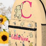 Personalized Cute Bear Peter Rabbit Fantasy Unicorn Child School Backpack with Name Initial Waterproof Large Capacity Back to School Gift for Children