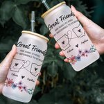 Personalisierte Long Distance State Map 20oz mattiert kann Glas Becher mit Namen und Text Housewarming Graduierung Geschenk für Freund