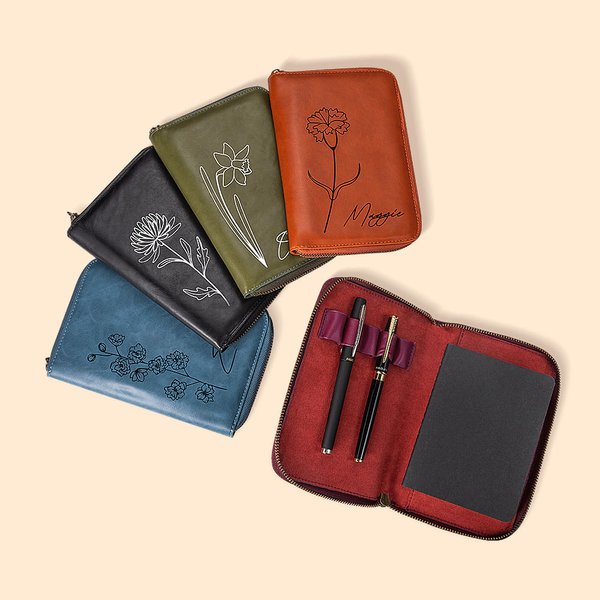 Organizzatore di taccuini in pelle con taccuino e penna per la memorizzazione degli accessori da viaggio Regalo di compleanno per gli amanti dei viagg