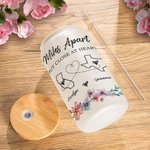 Personalisierte Long Distance State Map 20oz mattiert kann Glas Becher mit Namen und Text Housewarming Graduierung Geschenk für Freund