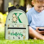 Personalized Cute Bear Peter Rabbit Fantasy Unicorn Child School Backpack with Name Initial Waterproof Large Capacity Back to School Gift for Children