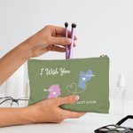 Personalized Long Distance State Map Makeup Bag with Name and Text Portable Travel Accessory Birthday Graduation Gift for Her
