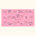 Personalisierte Bibel Inspiration Pink Coquette Bogen Strandtuch mit Text Geburtstag Urlaub Geschenk für sie