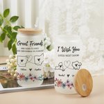 Personalisierte Long Distance State Map 20oz mattiert kann Glas Becher mit Namen und Text Housewarming Graduierung Geschenk für Freund