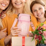 Personalized Waterproof Birth Flower Water Bottle Carrier Bag Pouch for 40oz Stanley with Adjustable Strap and Free Straw Topper Birthday Gift for Her