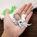 Personalized Engraved 1-10 Dinosaur Keychain with Names Father's Day Birthday Gift for Dad Grandpa