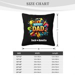 Personalized Best Dad Repair Tool Throw Pillow Cover with 1-8 Kid Names Father's Day Birthday Gift for Dad Grandpa